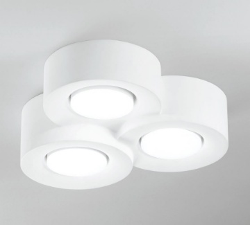 Immagine di Plafoniera In Gesso Tre Faretti Led Gx53 Athen R3 Fan Europe