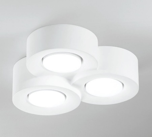 Immagine di Plafoniera In Gesso Tre Faretti Led Gx53 Athen R3 Fan Europe