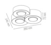 Immagine di Plafoniera In Gesso Tre Faretti Led Gx53 Athen R3 Fan Europe