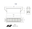 Immagine di Faretto Da Incasso Rettangolare 5 Luci Led 10w 4000k Sinkro Intec Light