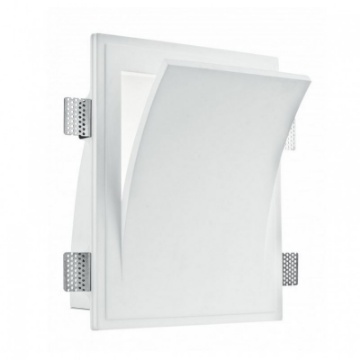 Immagine di Applique Incasso A Scomparsa Foglio In Gesso Verniciabile Anima AP2 Intec Light