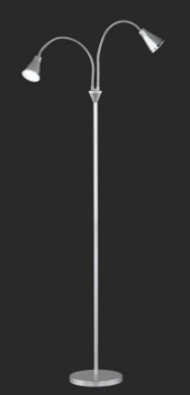 Immagine di Piantana Arras Minimal Doppio Spot Cono Led Orientabile Titanio Trio Lighting