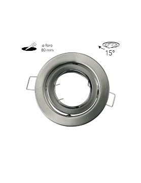 Immagine di Porta Faretto Incasso Rotondo Nickel Orientabile 9,8 cm GU10 Reflex Intec Light
