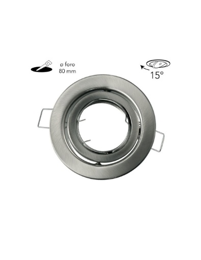 Immagine di Porta Faretto Incasso Rotondo Nickel Orientabile 9,8 cm GU10 Reflex Intec Light