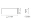 Immagine di Applique Gesso Rettangolare Led CCT 7w Doppia Emissione Ortisei 22cm Fan Europe