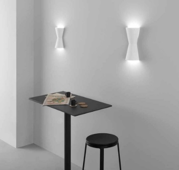 Immagine di Applique Da Parete Gesso Verniciabile h38 cm Luce Sopra Sotto Clepsydra Fan Europe