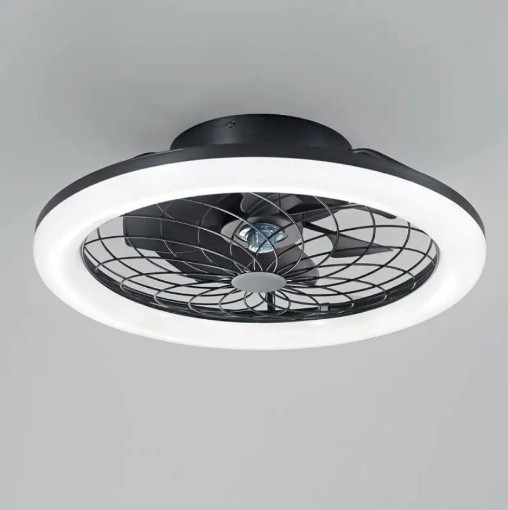 Immagine di Ventilatore Inverter Nero Con Luce LED CCT Dimmerabile 40w Etesia Intec