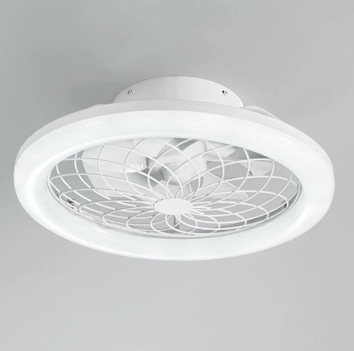 Immagine di Ventilatore Moderno Bianco Luce LED CCT Dimmerabile 40w Etesia Intec