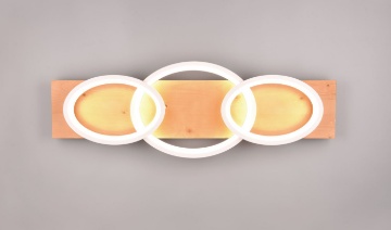 Immagine di Lampada da Soffitto Legno e Metallo Bianco Triplo Led Switch Dimmer 3000K Barca Trio Lighting