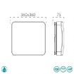 Immagine di Plafoniera Led CCT 24w Effetto Cielo Stellato 38x38cm IP44