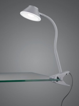 Immagine di Lampada da Scrivania Flessibile con Pinza Led Berry Grigia Trio Lighting 