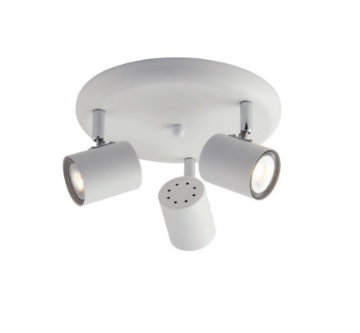 Immagine di Plafoniera Rotonda Spot Orientabili 3 Luci GU10 Bianco Moderna