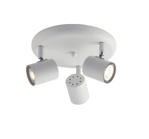 Immagine di Plafoniera Rotonda Spot Orientabili 3 Luci GU10 Bianco Moderna