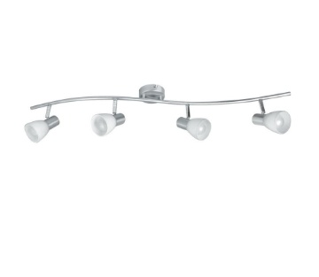 Immagine di Lampada Soffitto Parete Asta Ondulata 4 Luci E14 Orientabili Mito S4 Fan Europe
