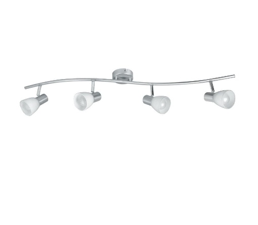 Immagine di Lampada Soffitto Parete Asta Ondulata 4 Luci E14 Orientabili Mito S4 Fan Europe
