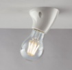 Immagine di Base Lampada Curva Parete Soffitto Con Portalampade E27 Bianco Lucido