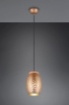 Immagine di Sospensione Singola Paralume Caffè Decoro Tagli Laser e Inserto Legno Bidar Trio Lighting