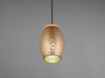 Immagine di Sospensione Singola Paralume Caffè Decoro Tagli Laser e Inserto Legno Bidar Trio Lighting