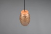 Immagine di Sospensione Singola Paralume Caffè Decoro Tagli Laser e Inserto Legno Bidar Trio Lighting