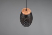 Immagine di Lampada a Sospensione Paralume Nero e Oro Decoro Tagli Laser Illuminazione Comodino Bidar Trio Lighting