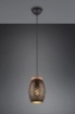 Immagine di Lampada a Sospensione Paralume Nero e Oro Decoro Tagli Laser Illuminazione Comodino Bidar Trio Lighting