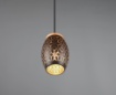 Immagine di Lampada a Sospensione Paralume Nero e Oro Decoro Tagli Laser Illuminazione Comodino Bidar Trio Lighting