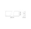 Immagine di Applique Cemento Led CCT 20w Luce Selezionabile Parker 60cm IP65 Intec Light