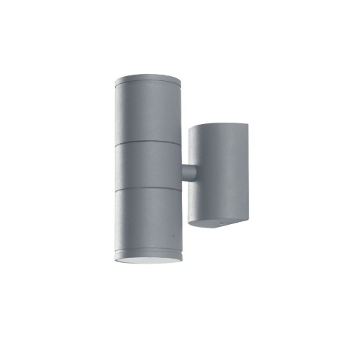Immagine di Applique Led Per Esterno Cilindro Grigio Doppia Luce GU10 Jump Intec Light