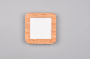 Immagine di Piccola Lampada Quadrata da Soffitto o Parete Effetto Legno Camillus Led Switch Dimmer IP44 Trio Lighting 