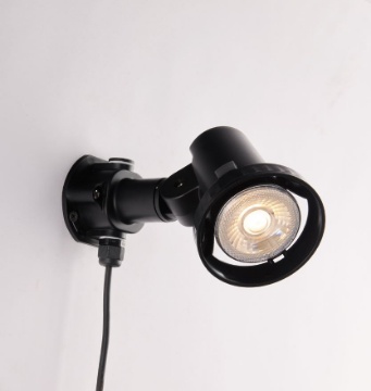 Immagine di Proiettore Da Esterno Nero IP44 Con Picchetto e Lampadina Led E27 7W