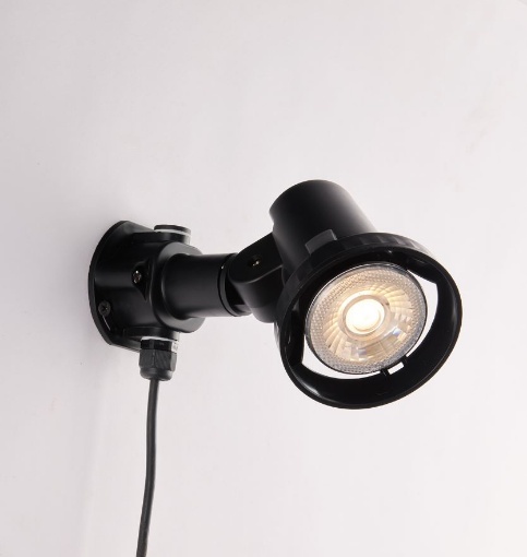 Immagine di Proiettore Da Esterno Nero IP44 Con Picchetto e Lampadina Led E27 7W