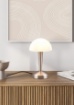 Immagine di Lumetto Touch On/Off Canaria Nichel e Vetro Bianco Spazzolato Trio Lighting 
