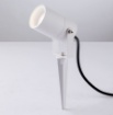 Immagine di Faretto Da Terra Giardino Cilindro Bianco Con Picchetto IP65 Akron Intec