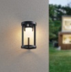 Immagine di Applique Alluminio Nero Carmo per Esterno Led con Sensore IP54 Trio Lighting 