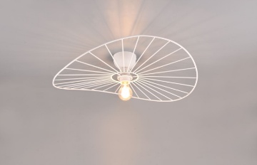 Immagine di Plafoniera Moderna Design Paralume Sombrero Metallo Bianco Chapeau Trio Lighting 