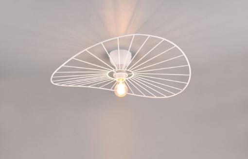 Immagine di Plafoniera Moderna Design Paralume Sombrero Metallo Bianco Chapeau Trio Lighting 