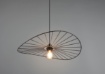 Immagine di Lampada a Sospensione Minimal Paralume Sombrero Nero Chapeau Ø60 cm Trio Lighting