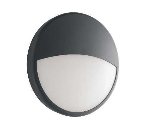 Immagine di Applique Tonda Con Palpebra 30cm Da Esterno Antracite Led 28w 4000k