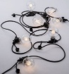 Immagine di Ghirlanda Catena Luminosa Da Giardino 10 Luci E27 Picnic Nero 10 Metri IP44 Intec Light