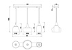 Immagine di Lampadario in Linea 3 Pendel Forme Diverse Chiraz Nero e Oro Trio Lighting
