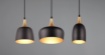 Immagine di Lampadario in Linea 3 Pendel Forme Diverse Chiraz Nero e Oro Trio Lighting