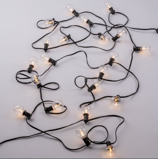 Immagine di Ghirlanda Luminosa Da Esterno 762 cm 25 Lampadine E12 3000k IP44 Picnic Led Intec Light