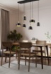 Immagine di Lampadario 6 Luci Paralumi Diverse Forme Chiraz Nero e Oro Trio Lighting 