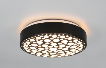 Immagine di Plafoniera Design Moderno Effetto Cerchi Led Chizu Nera 3000K Trio Lighting