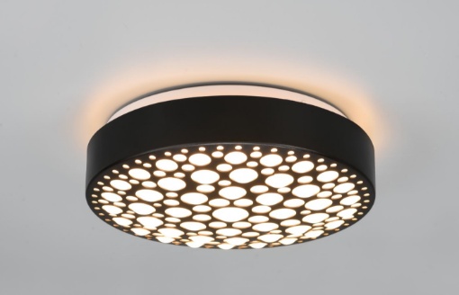 Picture of Plafoniera Design Moderno Effetto Cerchi Led Chizu Nera 3000K Trio Lighting