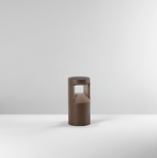 Immagine di Lampioncino Basso Da Giardino 25 cm Marrone Corten Led CCT IP65 Wami Intec Light