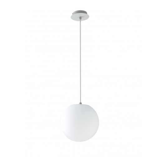 Immagine di Lampada A Sospensione Boccia Plastica Bianca 30 cm Per Esterni IP65