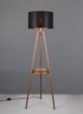Immagine di Piantana Colette Treppiedi Caffè con Paralume Nero Oro Trio Lighting