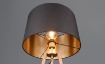 Immagine di Piantana Colette Treppiedi Caffè con Paralume Nero Oro Trio Lighting
