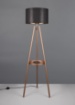 Immagine di Piantana Colette Treppiedi Caffè con Paralume Nero Oro Trio Lighting